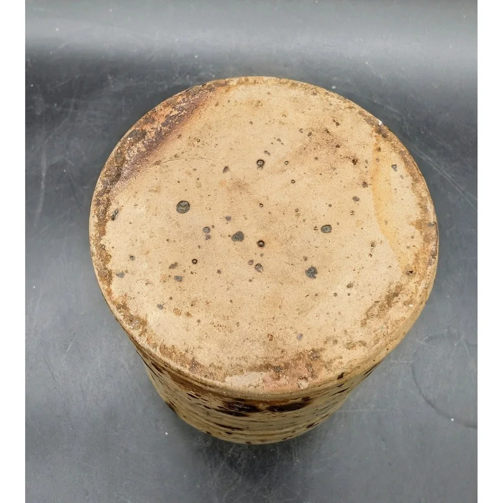 Gustave Tiffoche Corse Speckled Stoneware Jar with Cork Lid Rustic Cream 6